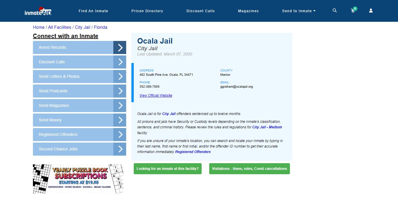 Ocala Jail | Inmate Locator